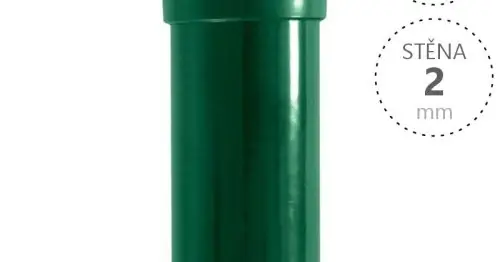 Akční Nabídka Plotové sloupky IDEAL lakované kulaté, průměr 60x5200x2 Zn zelené se zelenou krytkou a bez úchytu