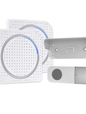 Zvonek bezdrátový 2x přijímač, 1x tlačítko, 200m, bílý, 1L67DZ Cenový Hit