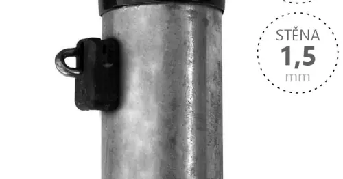 Plotové sloupky IDEAL kulaté, průměr 48x3000x1,5 Zn s černou krytkou a úchytem Vysoce Kvalitní