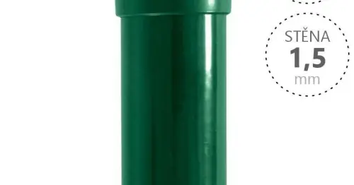 Plotové sloupky IDEAL lakované kulaté, průměr 48x1750x1,5 Zn zelené se zelenou krytkou a bez úchytu Víkendová Akce