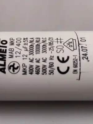 12uF/400V motorový kondenzátor MAB MKP 35x78mm (I911A) Ověřený