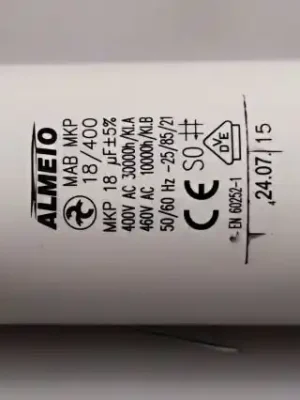 18uF/400V motorový kondenzátor MAB MKP, 45x80mm (I915A) Nejlepší Cena