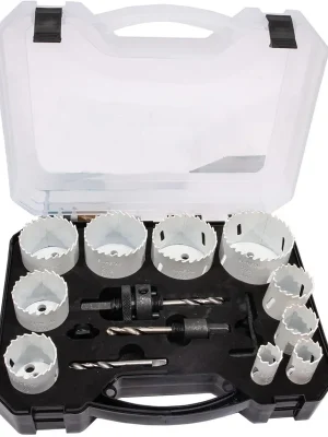 XTLINE Sada vykružovacích bimetalových korunek 14 dílů | 19-64 mm, plastový box Vrácení Zdarma