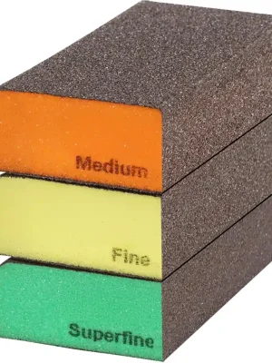 XTLINE Brusná houba tuhá 1bal/6ks | 100x70x25 mm, zr. 80/120/240 Výhodná Nabídka