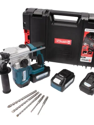 Oblíbený XTLINE Aku kombinované pneumatické kladivo SDS PLUS bezuhlíkové 18 V + 2 baterie 5.0 Ah + sada vrtáků + nabíječka 3.5 A + box