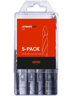 Sezónní Sleva RUKO Sada vrtáků do kovu HSS-G se špičkou Flowstep 5 dílů | 4-10 mm, plastový blistr