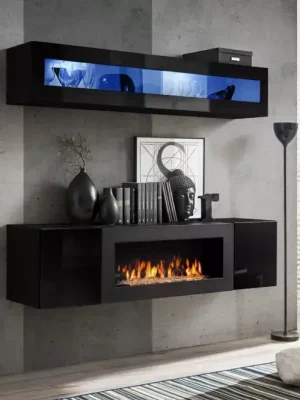 Zlevněný Obývací Stěna + Biokorb Fly N2 + Sklo Černá