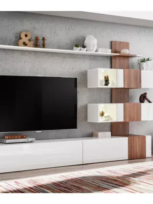 Bezpečná Platba Obývací Stěna Quill 250cm Sterling/Bílý/Bílý Lesk