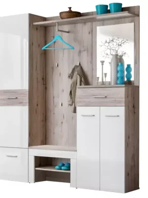 Značkový Předsíňová Stěna Gustavo III Dub Wellington/Bílý