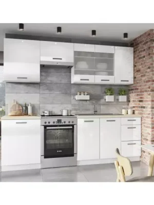 Cenový Hit Kuchyňská Linka Vita 180/240 Bílá/Lesk Bb