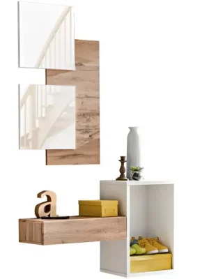 Autentický Předsíňová Stěna Easy I 100cm Wotan/Bílý