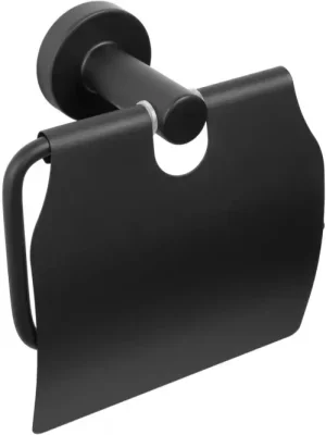 Držák na toaletní papír s klapkou Carbon černý Bezpečná Platba