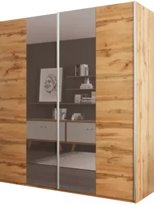 Horká Nabídka Šatní skříň Praga 200 Dub Wotan/Zrcadlo