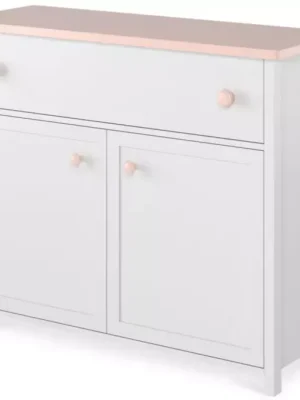 Časově Omezené Komoda Luna 110cm Bílý/Ružová