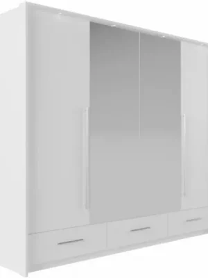 Akční Cena Šatní skříň Toledo 255cm Bílá/Zrcadlo