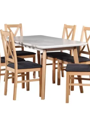 Finální Výprodej Jídelní Set Zefir 1+6 St41 +W113 Bílý/Buk