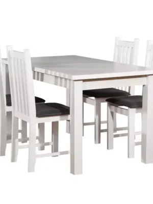 Cenová Bomba Jídelní Set Miron 1+4 St28 120x80+40 +W77 Bílý