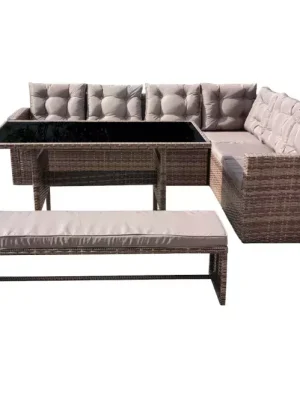 Značkový Zahradní rohová souprava Toscana karamel